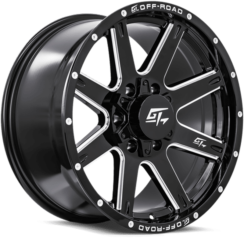 GT OFFROAD | INVASION 17x9 ET12 - Gloss Black Milled