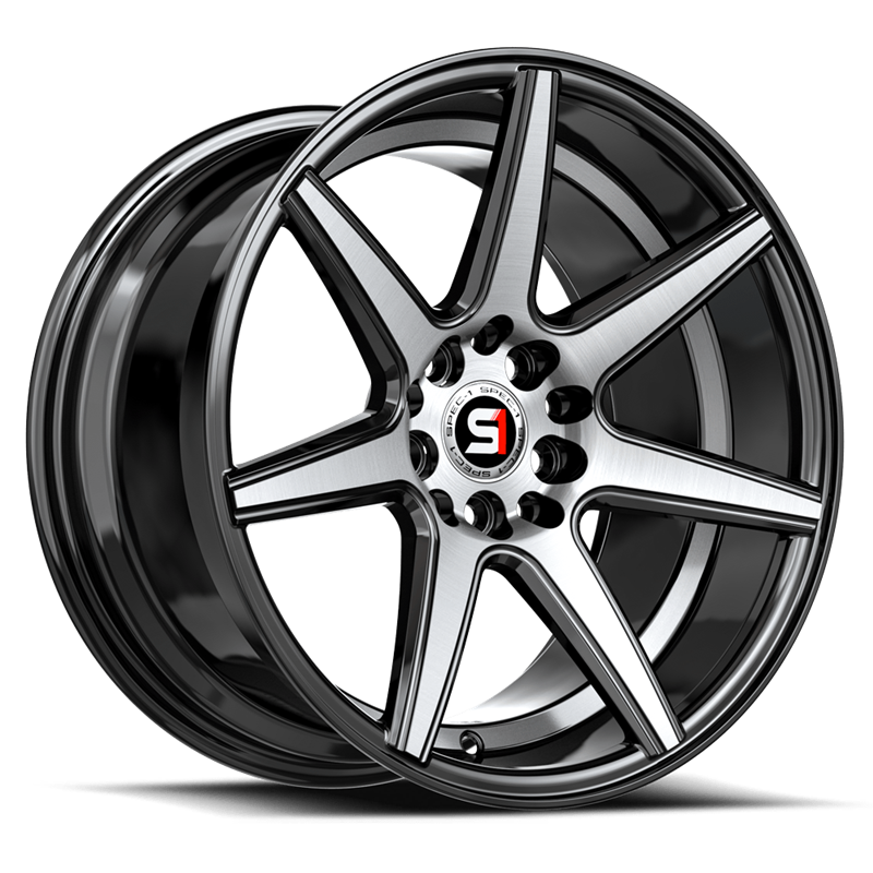 SPEC-1 RACING | SP-73 17x7.5 ET42 - Gloss Black Machined / Undercut