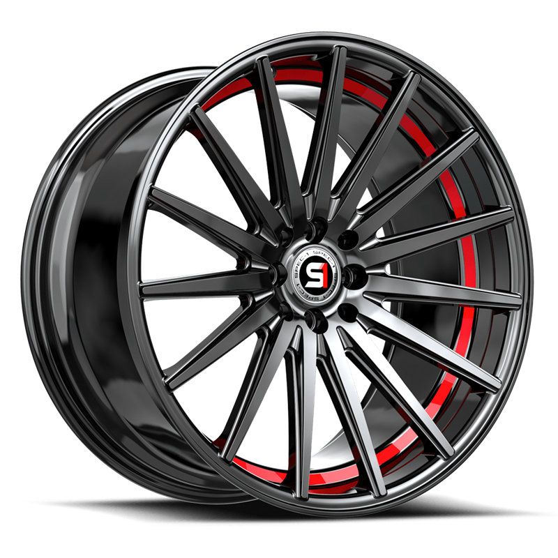 SPEC-1 RACING | SP-69 18x8 ET38 - Gloss Black / Red Under Cut