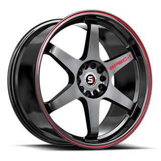 SPEC-1 RACING | SPT-33 18x8.5 ET38 - Gloss Black / Red Line