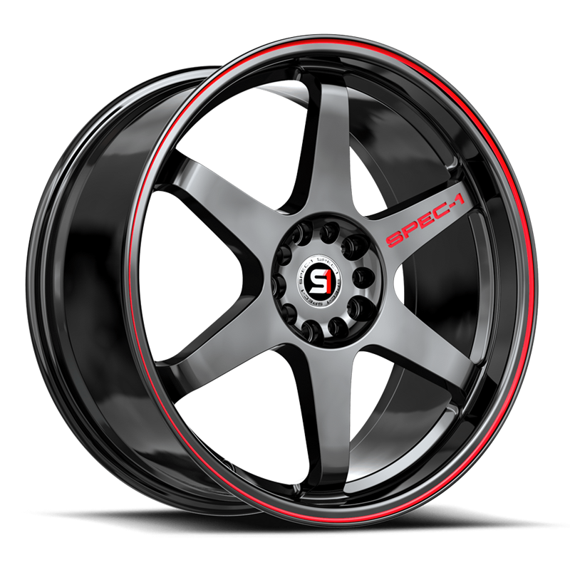 SPEC-1 RACING | SPT-33 18x8.5 ET38 - Gloss Black / Red Line