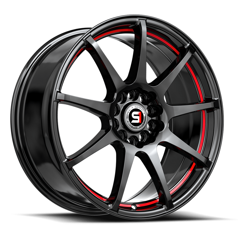 SPEC-1 RACING | SP-67 18x8 ET38 - Gloss Black / Red Line