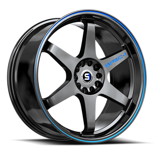 SPEC-1 RACING | SPT-33 18x8.5 ET38 - Gloss Black / Blue Line