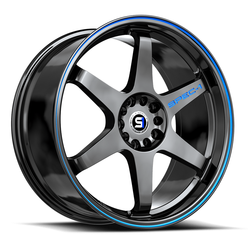SPEC-1 RACING | SPT-33 18x8.5 ET38 - Gloss Black / Blue Line