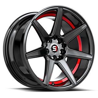 SPEC-1 RACING | SP-73 18x8 ET38 - Gloss Black / Red Under Cut