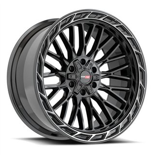VORTEK | VRP-502 20x9 ET12 - Black Diamond Cut Ring W/ Dark Tint