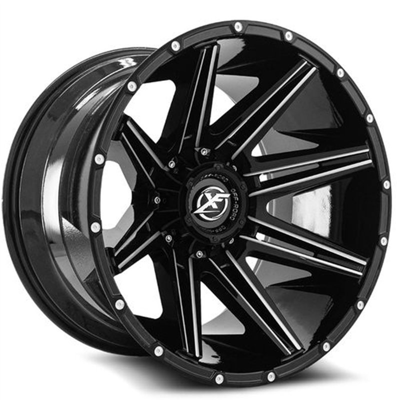 XF OFFROAD | XF-220 20x10 ET-24 - Gloss Black Milled