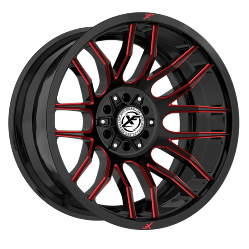 XF OFFROAD | XF-232 20x10 ET-12 - Gloss Black Milled Red