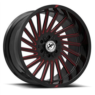 XF OFFROAD | XF-239GBMRED 22x12 ET-44 - Gloss Black Milled Red