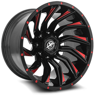 XF OFFROAD | XF-224 20x10 ET-12 - Gloss Black Red