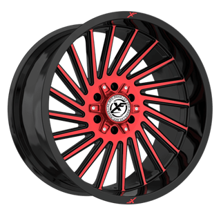XF OFFROAD | XF-239 22x12 ET-44 - Black Machined Red
