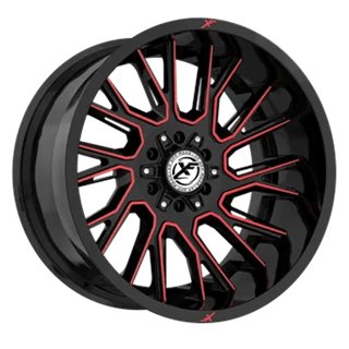 XF OFFROAD | XF-230 20x10 ET-12 - Black Machined Red