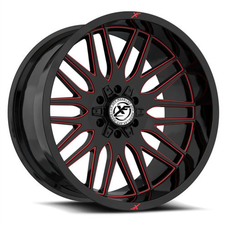 XF OFFROAD | XF-240GBML-R 20x10 ET-12 - Gloss Black Milled Red