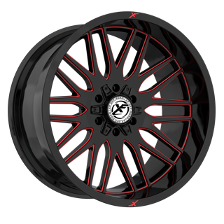 XF OFFROAD | XF-240 20x9 ET0 - Black Milled Red