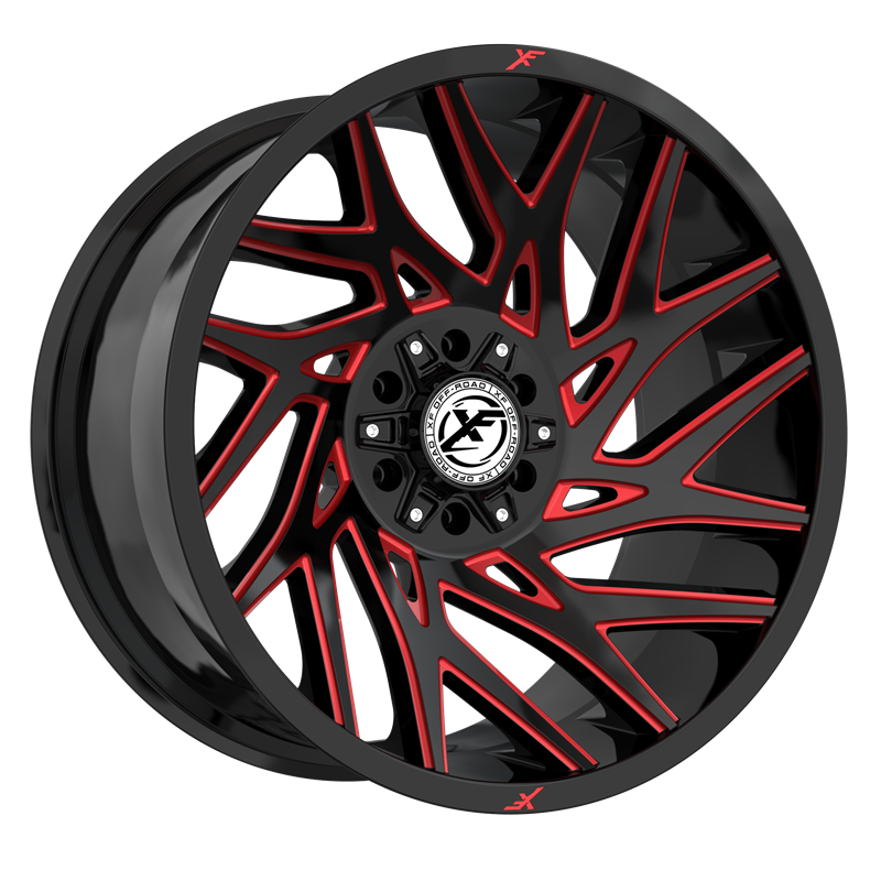 XF OFFROAD | XF-229 20x10 ET-12 - Gloss Black & Red Milled