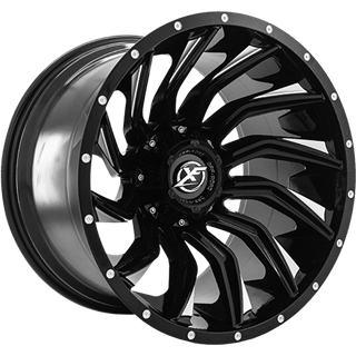 XF OFFROAD | XF-224 24x14 ET-76 - Gloss Black Milled