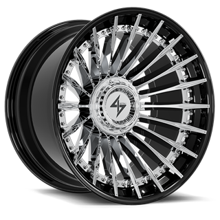 SENTALI BARREL FORGED XTREME | BFX1 22x12 ET-44 - Gloss Black Lip / Chrome Centre