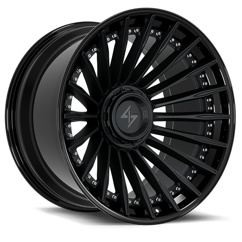 SENTALI BARREL FORGED XTREME | BFX1 22x12 ET-44 - Gloss Black Lip / Matte Black Centre