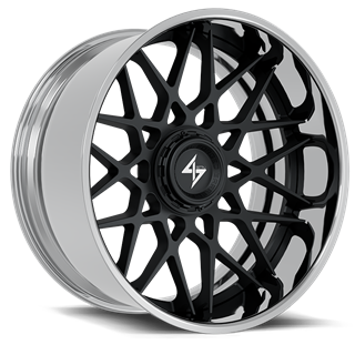 SENTALI BARREL FORGED XTREME | BFX5 22x12 ET-44 - Polished Lip / Gloss Black Centre