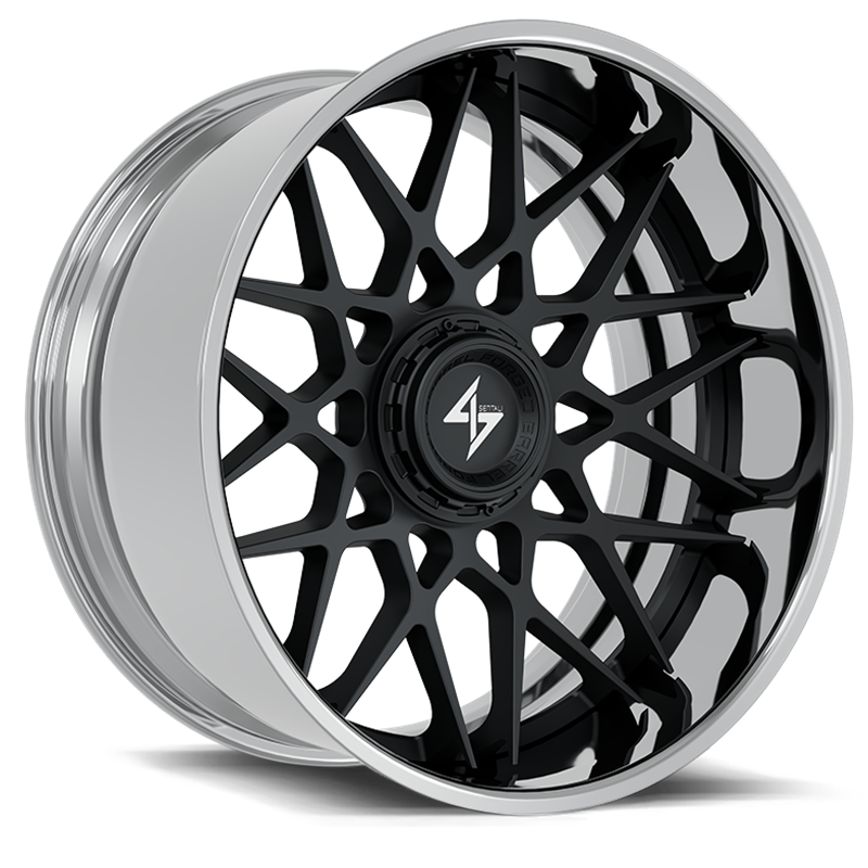 SENTALI BARREL FORGED XTREME | BFX5 22x12 ET-44 - Polished Lip / Gloss Black Centre