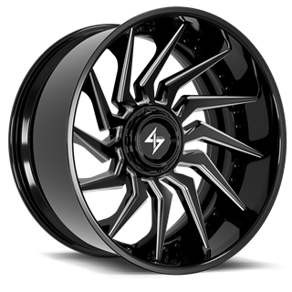 SENTALI BARREL FORGED XTREME | BFX4 24x12 ET-44 - Gloss Black Lip / Gloss Black Milled Centre