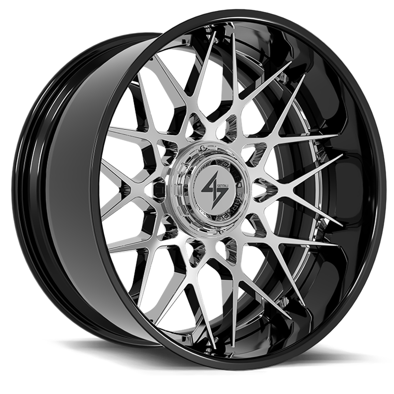 SENTALI BARREL FORGED XTREME | BFX5 24x12 ET-44 - Gloss Black Lip / Chrome Centre