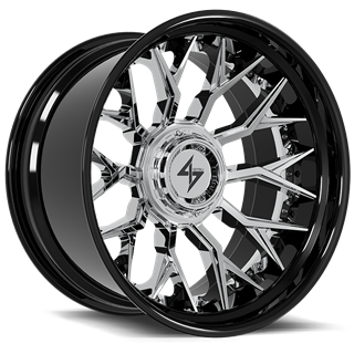 SENTALI BARREL FORGED XTREME | BFX2 22x10 ET-24 - Gloss Black Lip / Chrome Centre