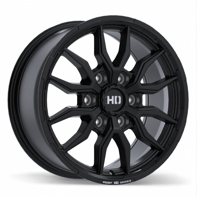 Fast HD | Grit 17x8.0 ET45 - Noir satiné avec fraisage Fast HD Jantes en alliage