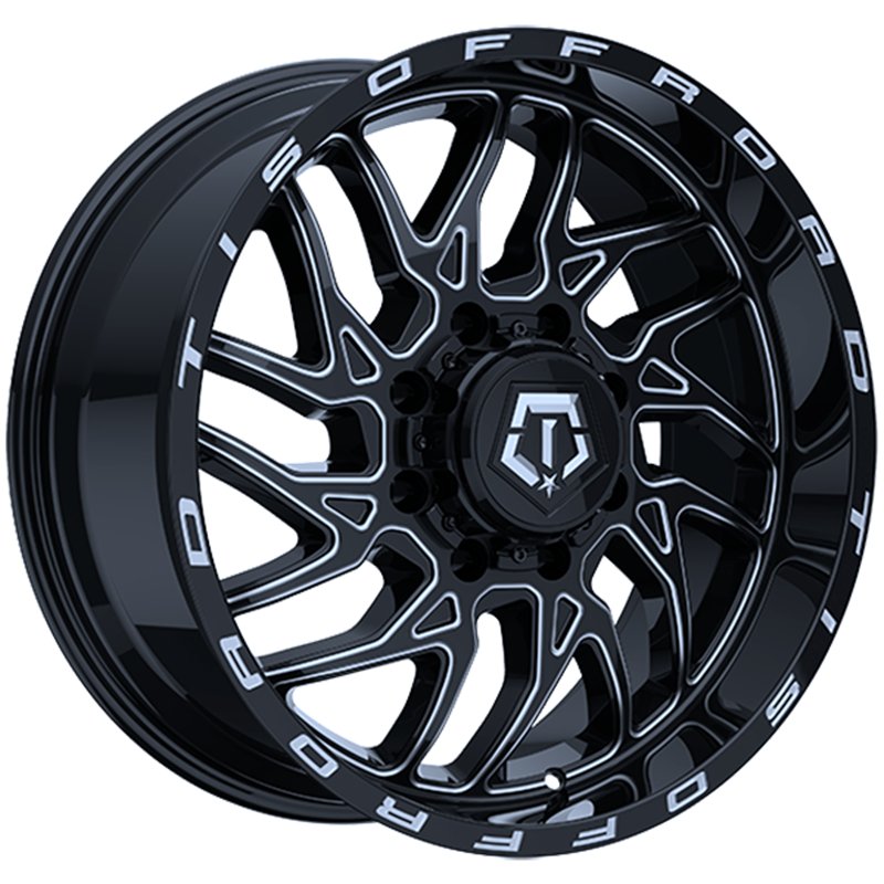 TIS Wheels | 544 24x12.0 ET-44 - Gloss Black - Milled Edge