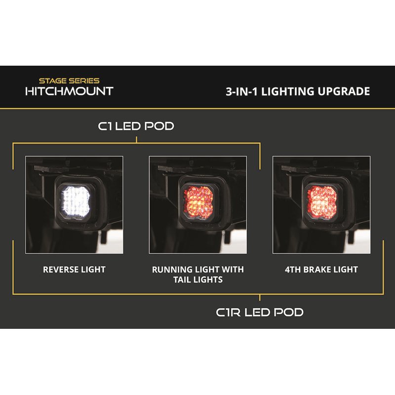 Diode Dynamics | Allows you to mount a C1 LED pod in the trailer hitch receiver. - Maverick 2.0T / 2.5L 2022-2024