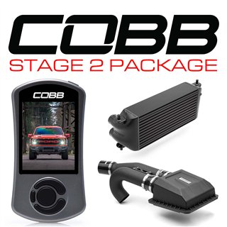 COBB | Stage 2 Power Package Black Factory Location Intercooler (w/ HCT Intake) - F-150 Raptor 2021-2023