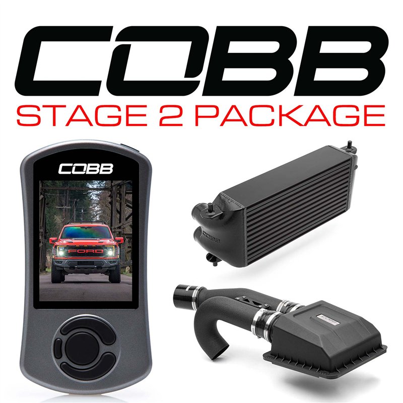 COBB | Stage 2 Power Package Black Factory Location Intercooler (w/ HCT Intake) - F-150 Raptor 2021-2023