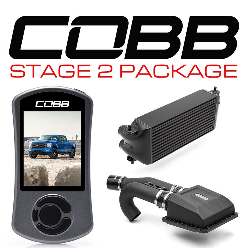 COBB | Stage 2 Power Package Black Factory Location Intercooler (w/ HCT Intake) - F-150 Tremor 2021-2022