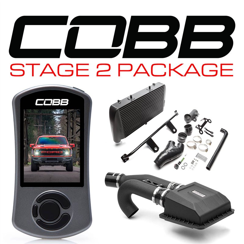 COBB | Stage 2 Power Package Black FMIC (w/ HCT Intake) - F-150 Raptor 2021-2023