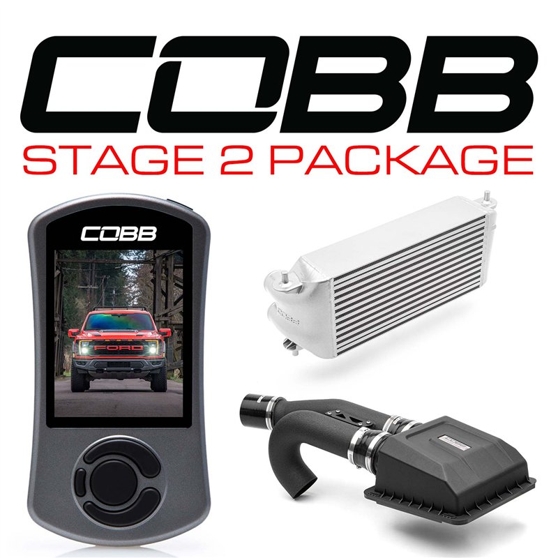 COBB | Stage 2 Power Package Silver Factory Location Intercooler (w/ HCT Intake) - F-150 Raptor 2021-2023