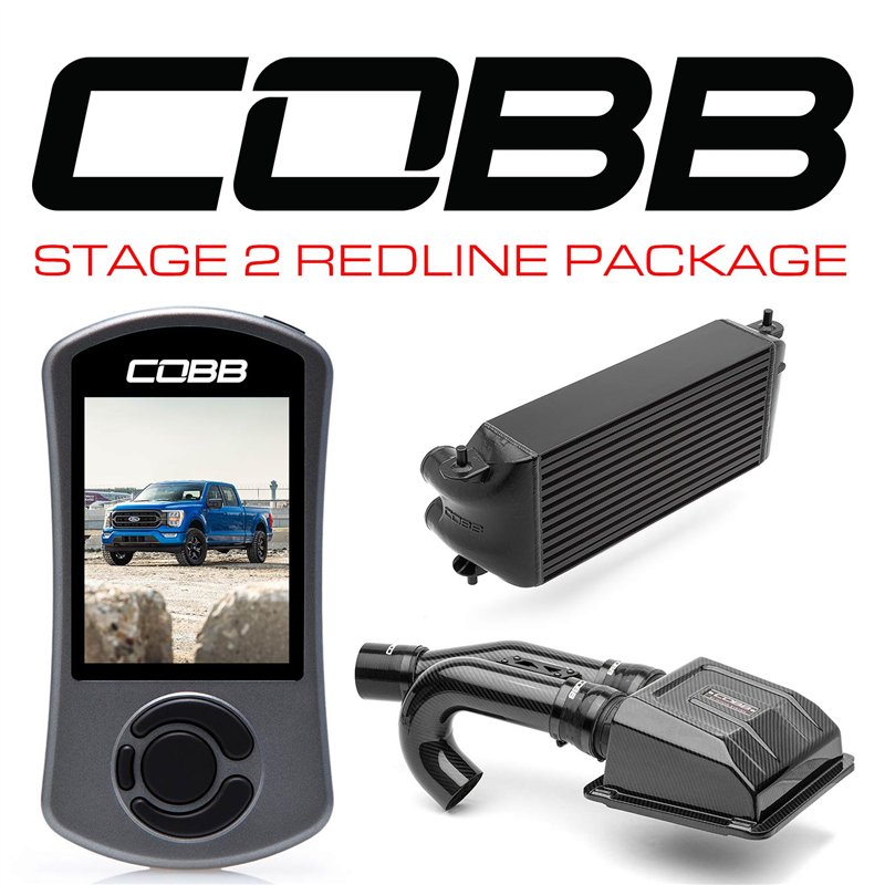 COBB | Stage 2 Redline Carbon Fiber Intake Power Package Black (Factory Location Intercooler) - F-150 Tremor 2021-2022