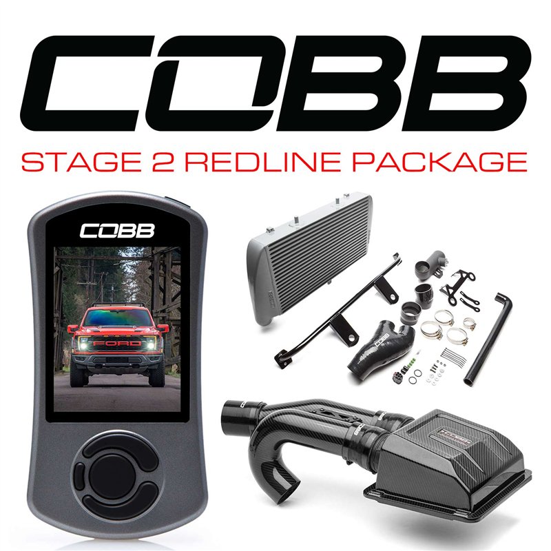 COBB | Stage 2 Redline Carbon Fiber Intake Power Package Silver FMIC - F-150 Raptor 2021-2023