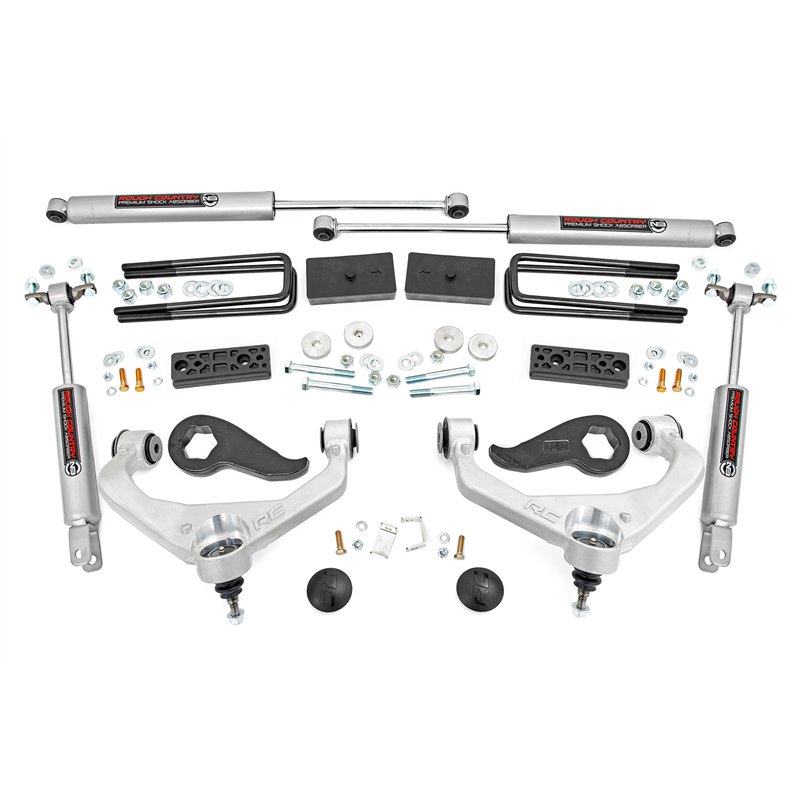 Rough Country | 3 Inch Lift Kit - Silverado / Sierra 2500 HD / 3500 HD 6.6L 2020-2025