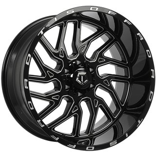 TIS Wheels | 544 20x10.0 ET-25 - Gloss Black - Milled Edge