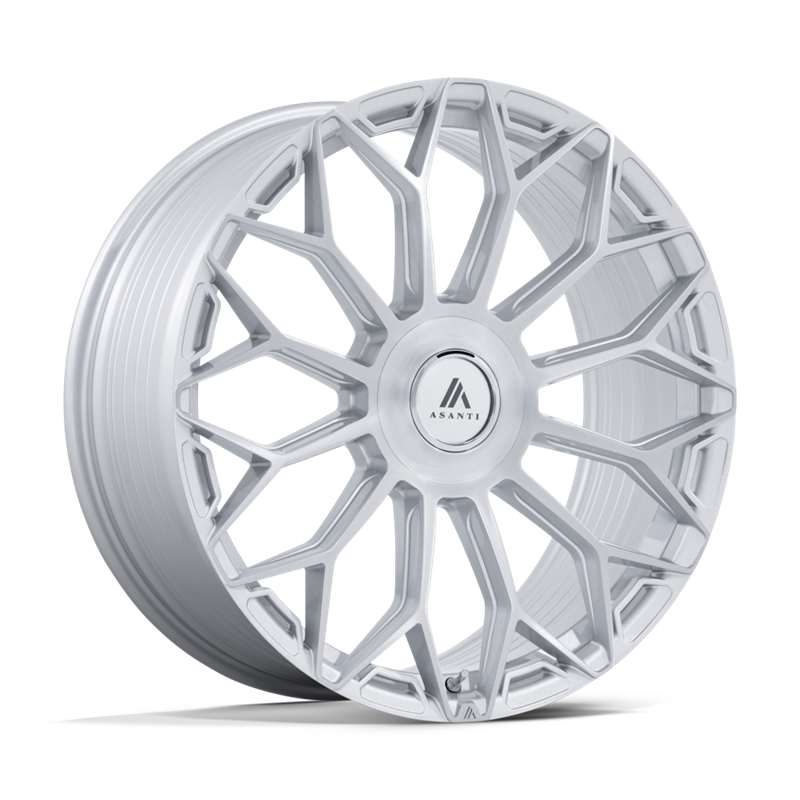 Asanti Black | AB051 ENVOY 22x9 ET20 - GLOSS SILVER W/ BRUSHED FACE