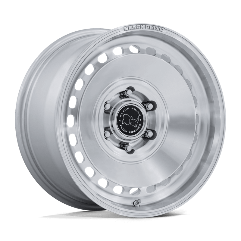 Black Rhino Hard Alloys | BR036 BASIN 17x8 ET32 - GLOSS SILVER W/ MACHINED FACE