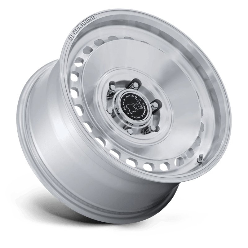 Black Rhino Hard Alloys | BR036 BASIN 17x8 ET32 - GLOSS SILVER W/ MACHINED FACE