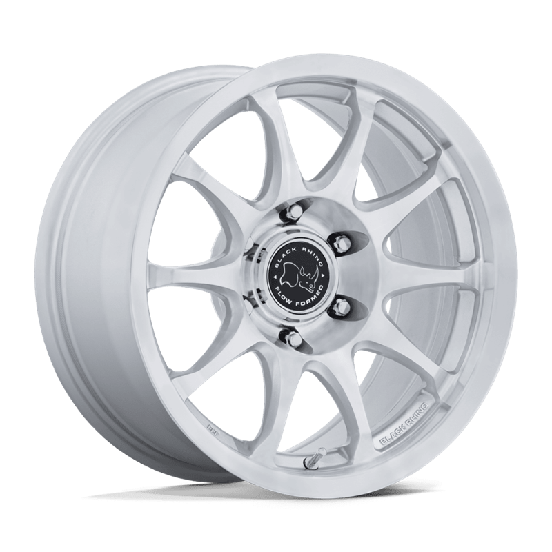 Black Rhino Hard Alloys | BR038 RONIN 17x8.5 ET0 - GLOSS SILVER W/ MACHINED FACE