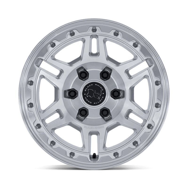 Black Rhino Hard Alloys | BR039 VANGUARD 17x8.5 ET25 - GLOSS SILVER W/ MACHINED FACE