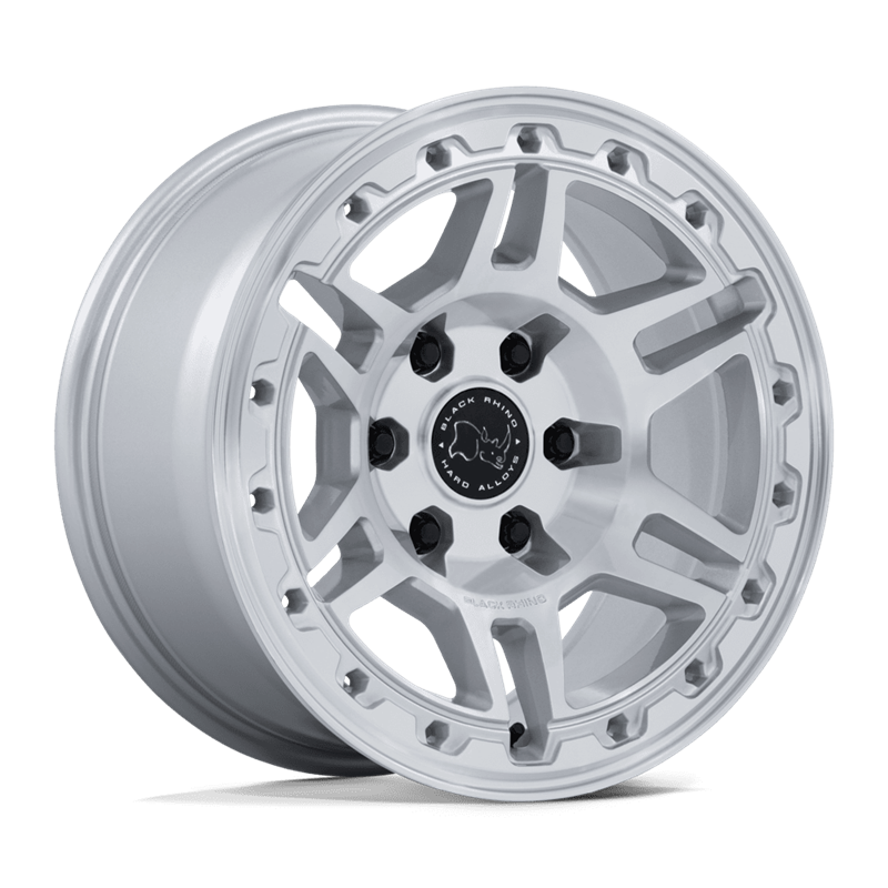 Black Rhino Hard Alloys | BR039 VANGUARD 17x8.5 ET25 - GLOSS SILVER W/ MACHINED FACE