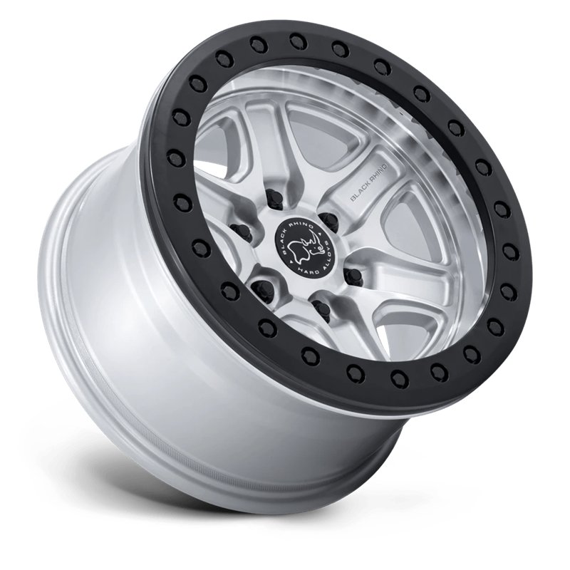 Black Rhino Hard Alloys | BR200 ECHO TRAIL LOCK BEADLOCK 17x8.5 ET25 - HYPER SILVER W/ MACHINED FACE