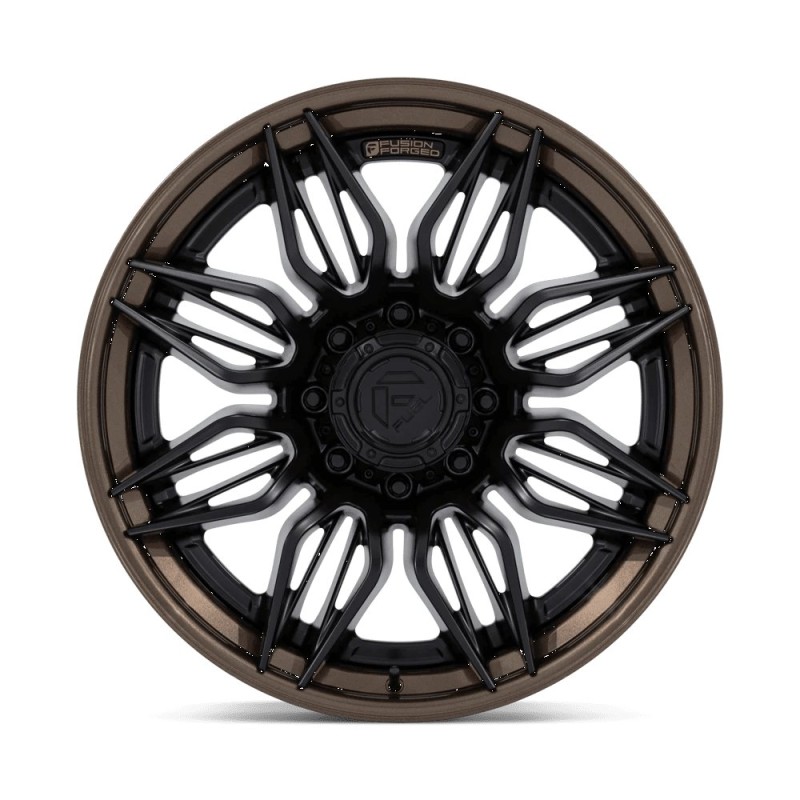 Fuel Off-Road | FC404 MUTINY 22x10 ET0 - MATTE BLACK W GLOSS BRONZE LIP