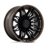 Fuel Off-Road | FC404 MUTINY 22x10 ET-18 - MATTE BLACK W GLOSS BRONZE LIP