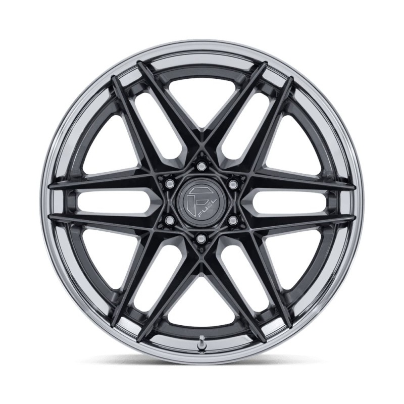 Fuel Off-Road | FC408 FLIGHT 20x9 ET1 - GLOSS GUNMETAL W/ CHROME LIP