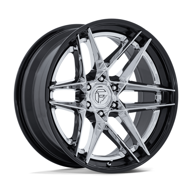 Fuel Off-Road | FC408 FLIGHT 22x10 ET-18 - CHROME W/ GLOSS BLACK LIP